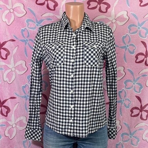 Magellan Outdoors Casual Blue/white plaid longsleeve button down shirt medium - Picture 1 of 8